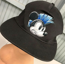 Mickey Mouse Mohawk 28 Youth Black Stretch Baseball Cap Hat Disney Parks - $14.21