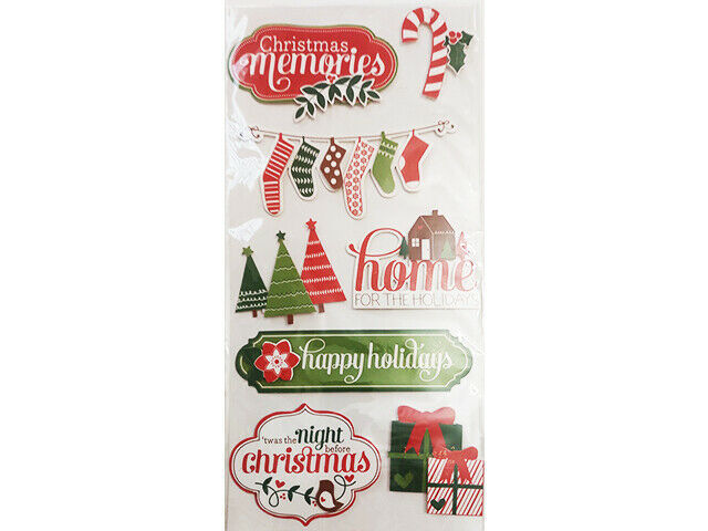 Crate Paper Christmas Holiday Dimensional Chipboard Sticker Set #680443