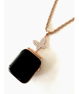 Apple Watch Rosa Mariposa Charm Colgante Adaptador Cadena 38/40/42/44 MM - $55.61