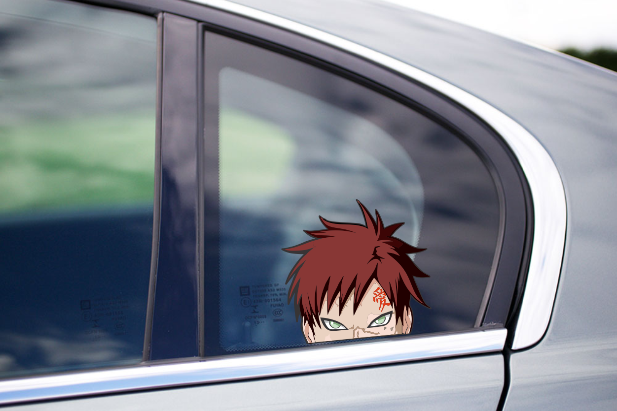 Gaara Sand Hokage Peeking Car Bumper Window Vinyl Decal Anime Stickers Naruto