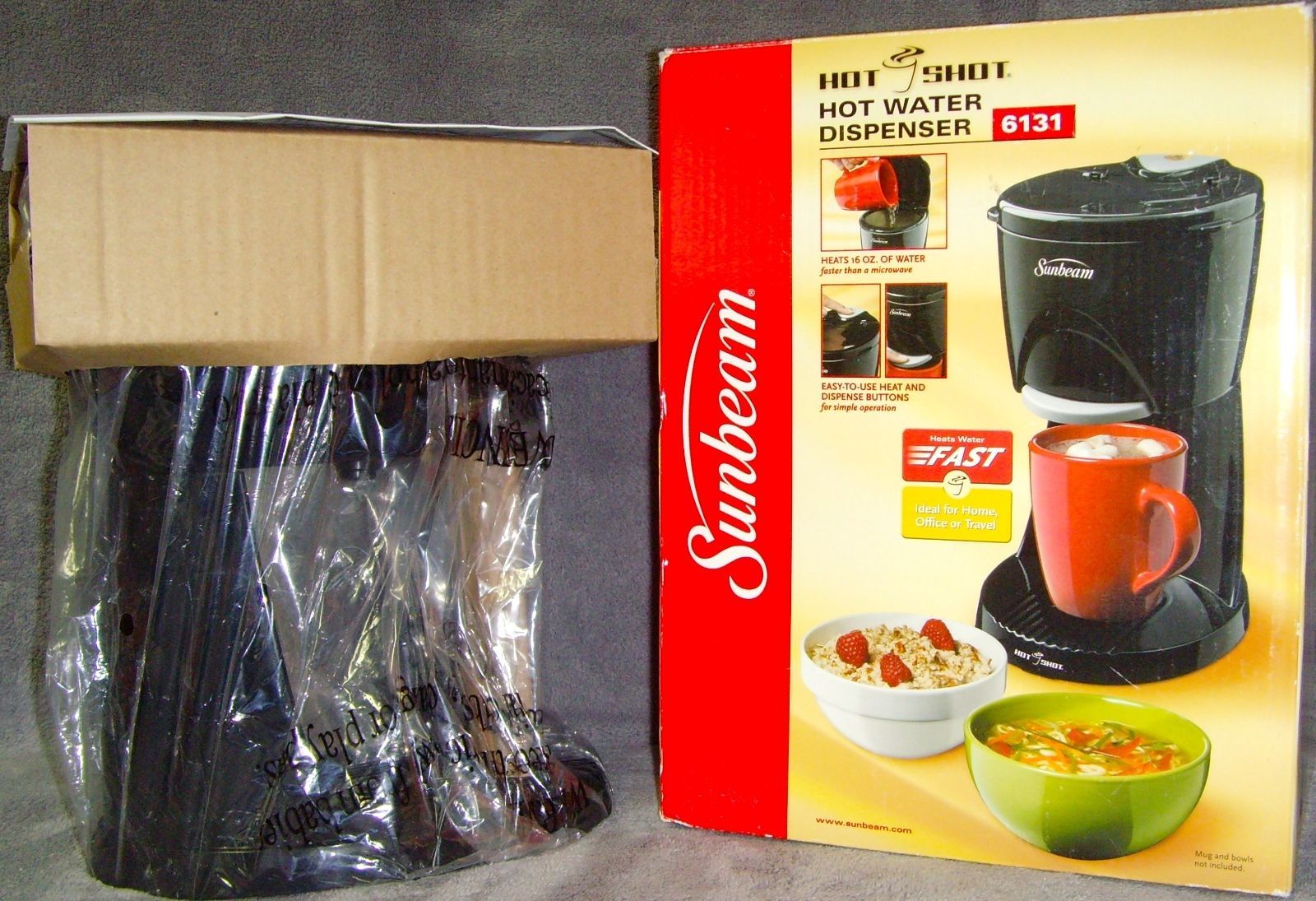 Brand New!•Sunbeam•Hot Shot•Hot Water Dispenser•Model 6131•Black•16 oz