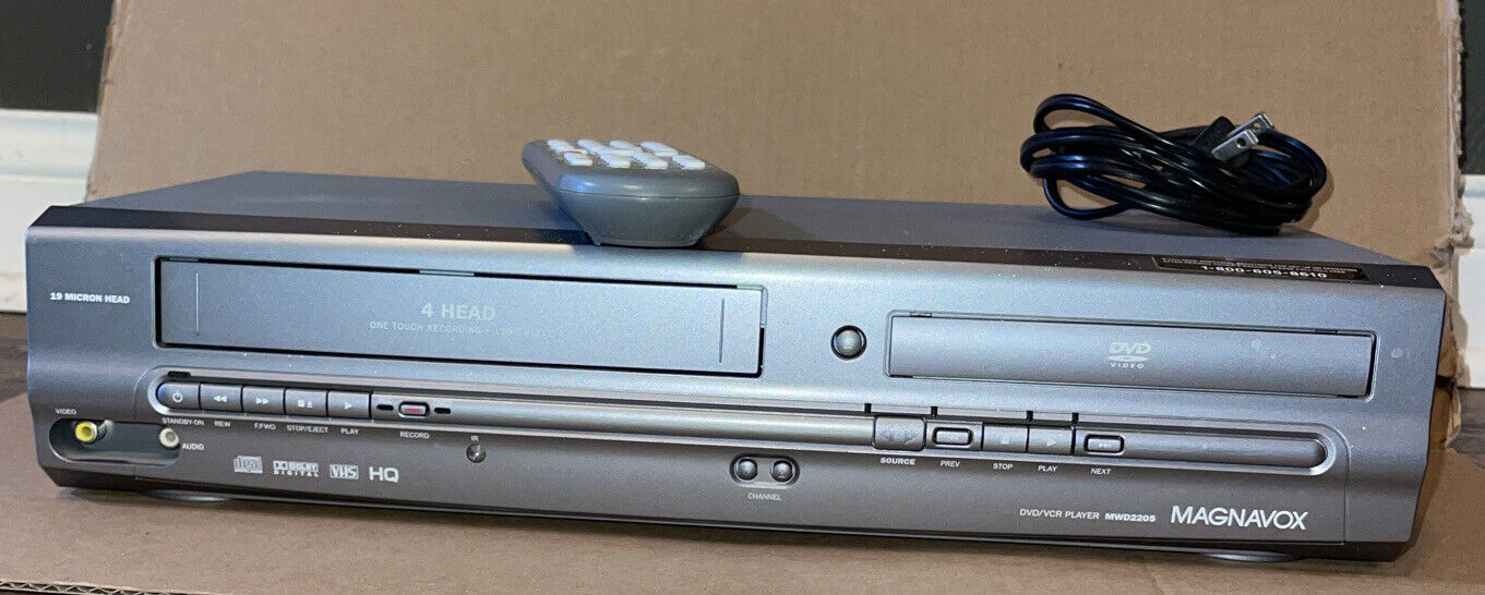 Magnavox MWD2205 4 Head HiFi DVD VCR Combo Player VHS Recorder WORKS