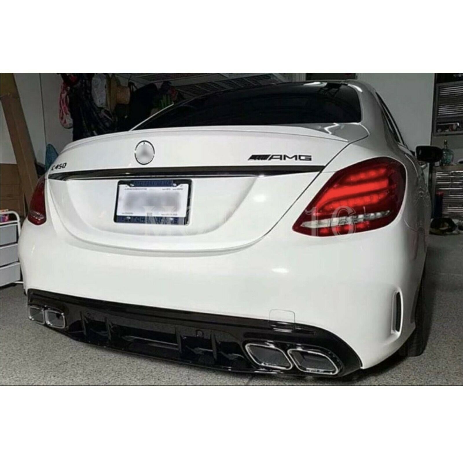 C63s Rear diffuser Chrome Exhaust tip for Mercedes C W205 AMG Bumper