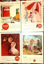 Coca Cola Coke Ads (4) 1948-1957 National Geographic Back Covers - $4.99