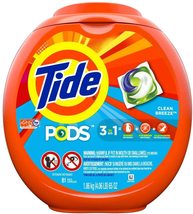 Tide PODS Laundry Detergent Pacs, Clean Breeze Scent, HE Turbo 3 In 1 (8... - $31.79
