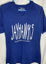 Champion NCAA Kansas Jayhawks Women's Hooded Tee Large Blue - $8.82