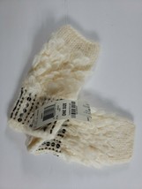 Peacock Style Cream Sequin Beaded Feathered Fingerless Gloves By Macy&#39;s E2 - $15.15