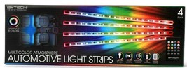 ByTech 4 Pk Multicolor Atmosphere Automotive Light Strips Changes Up To 8 Colors