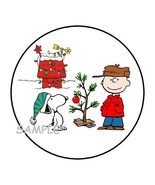 30 SNOOPY &amp; CHARLIE BROWN CHRISTMAS ENVELOPE SEALS LABELS STICKERS 1.5&quot; ... - $4.99