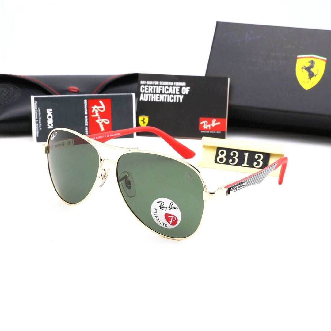 Ray-Ban Polarized Sunglasses Ferrari Aviator 3818 Metal Red Frame