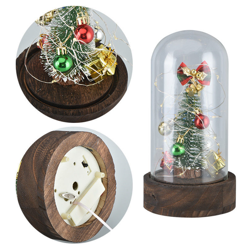 WR Christmas Tree Music Box Glass Dome LED Night Light