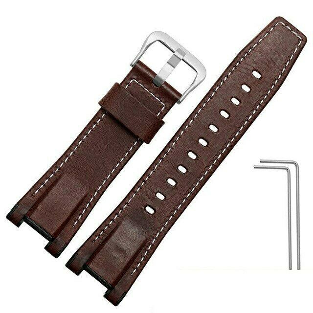 Leather Watch Straps to Fit Casio G Shock GST Series Leather Backed ...