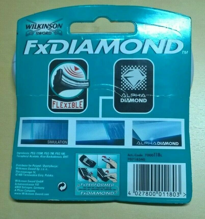 1 x Schick Wilkinson Sword FX Diamond 4 Pack - 4 Blades Heads - Women's ...