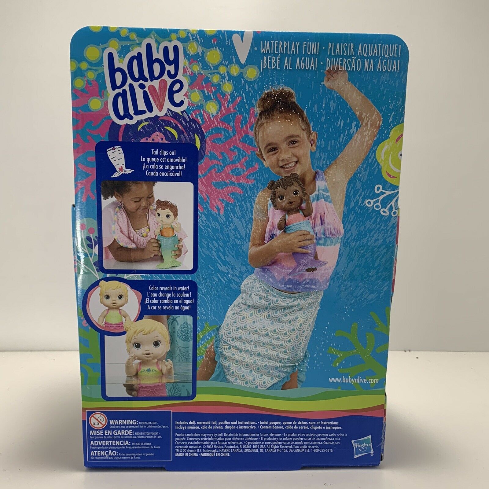 Baby Alive Lil' Splashes Mermaid Doll Dark Skin Color Changing Tail ...