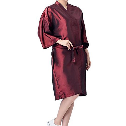Professional Hair Salon Cape Waterproof SPA Kimono Bath Robe-Red