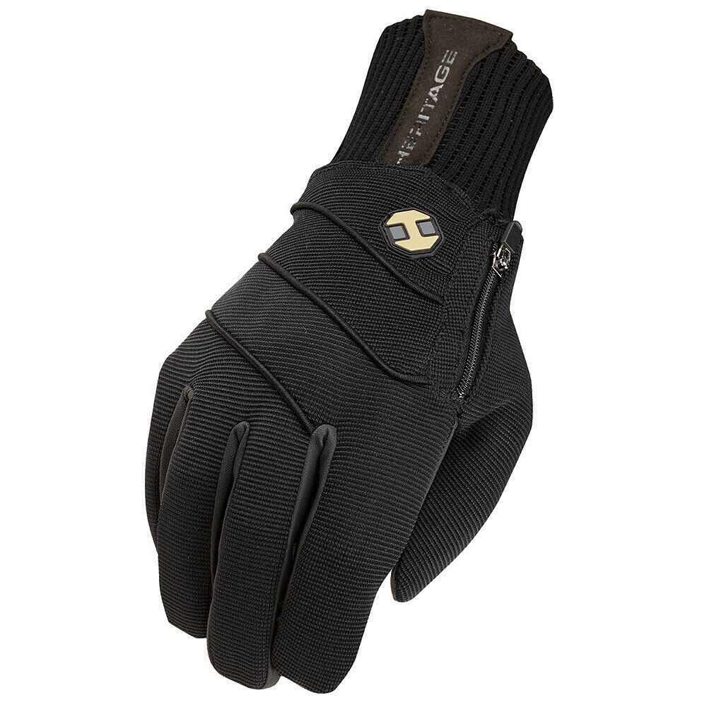 04 SIZE HERITAGE EXTREME WINTER HORSE RIDING EQUESTRIAN GLOVE BLACK U9