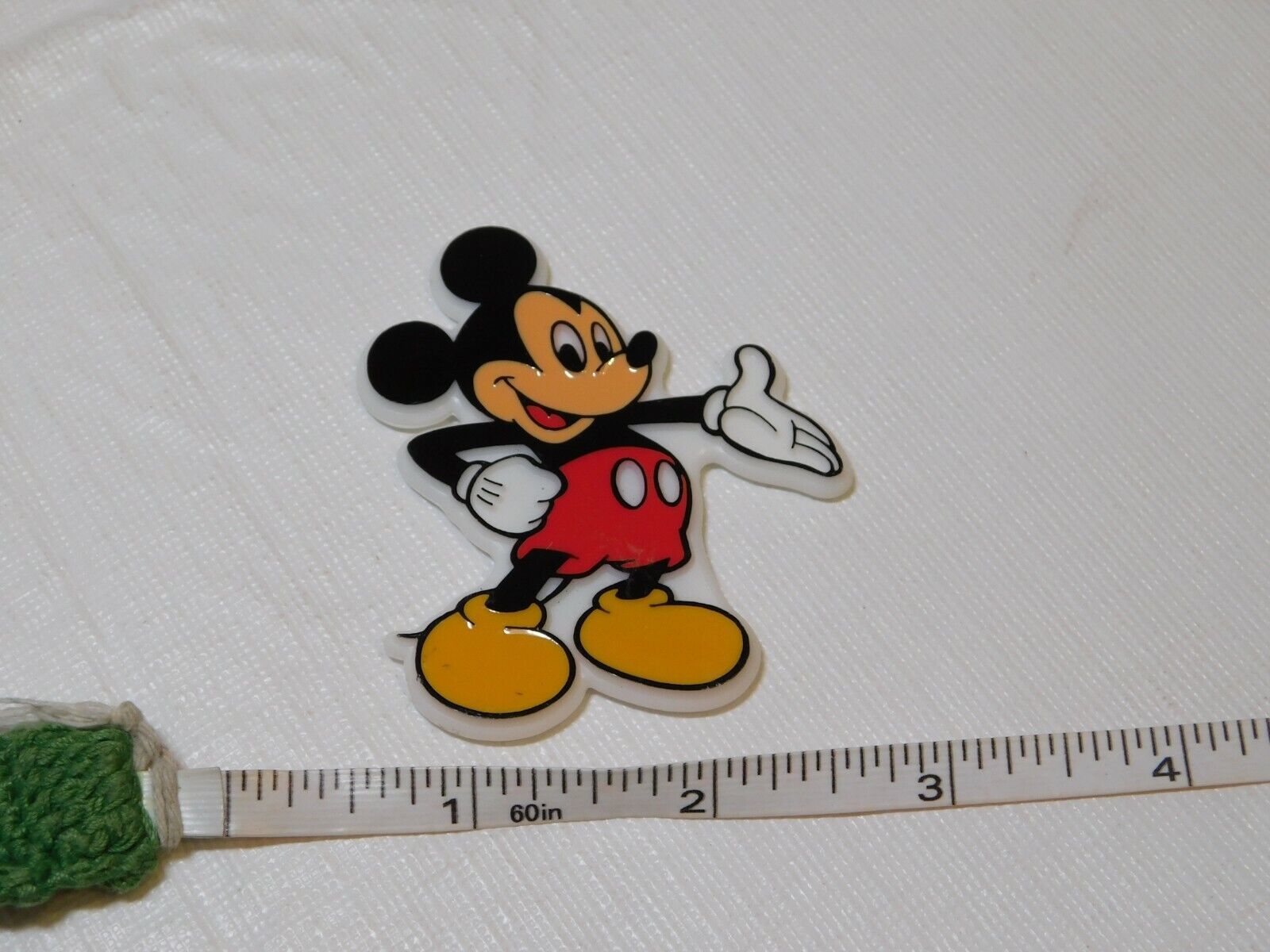 Vintage Disney Mickey Mouse Magnet Hard Plastic Monogram Refrigerator Fridge - $14.92