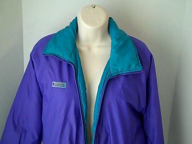 COLUMBIA Womens L Reversible Green Purple Winter Coat Ski Nylon ...