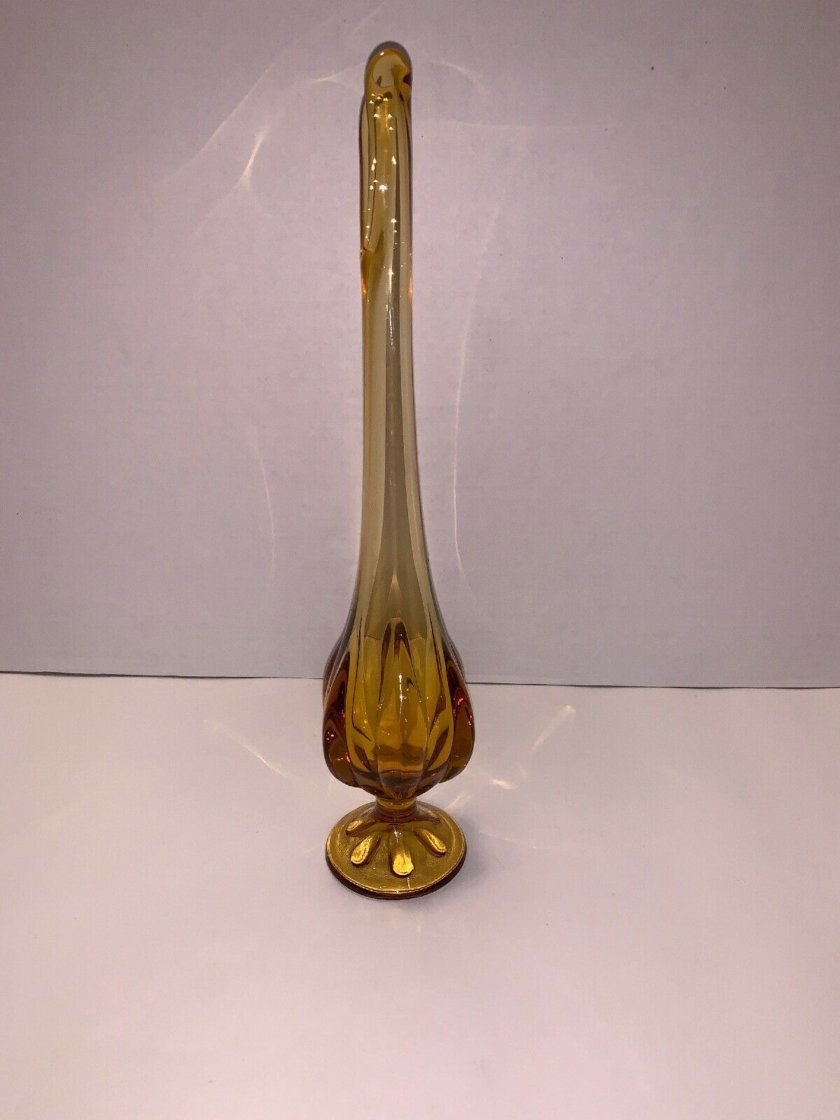 Vintage Viking Amber Glass Stretch Vase 12 3 4 New Martinsville Viking