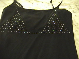 New Victoria Secret Black Accent Crystals Camisole Cami New Knit Tank Top S - $25.00