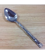 Exotic Bamboo Stainless Solid Serving Spoon Korea Hawaiian Mid Century M... - $9.49