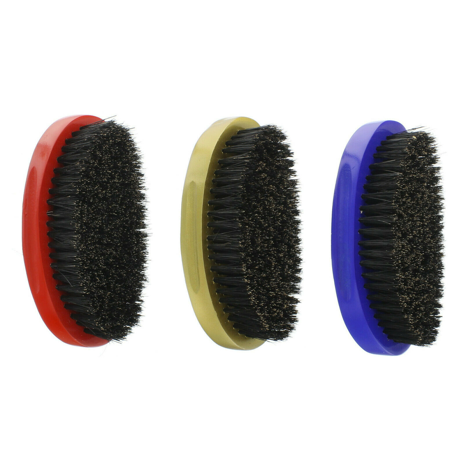 SOFT HARD Premium Boar Bristle Curved Wave Palm Military Brush Wooden