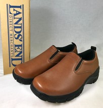 Land's End Brown Leather All-Weather Shoes Youth Size 5H Moccasins New in Box - $39.08