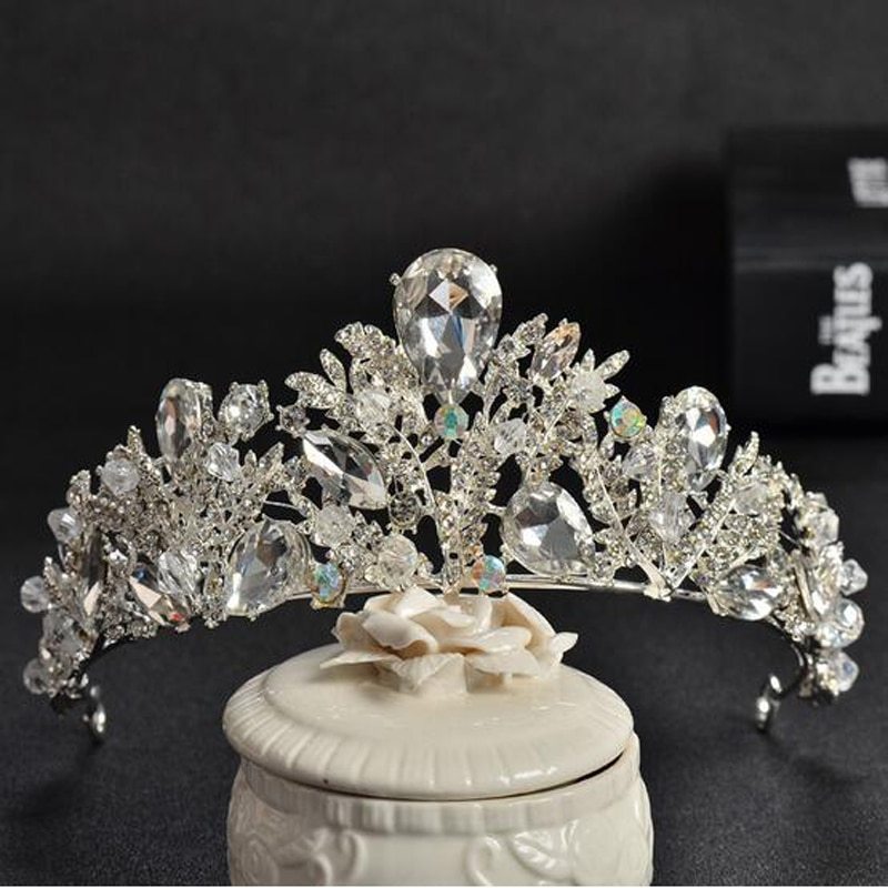 New Design Baroque  Clearly Crystal AB Bridal Crown Tiaras Diadem Tiaras for Wom