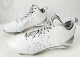 UNDER ARMOUR Fierce Football Cleats Size 16 White Silver Gray 1269739-103 - $27.50
