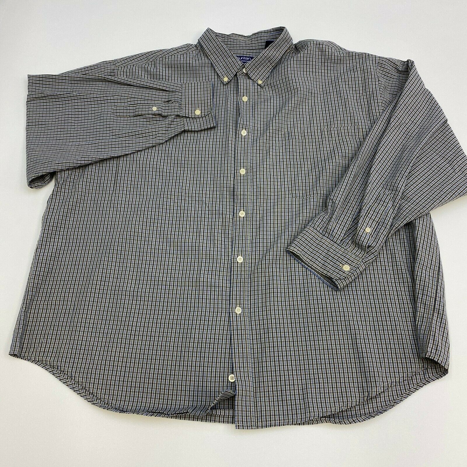Puritan Button Up Shirt Mens 3XL Multicolor Check Wrinkle Resistant ...