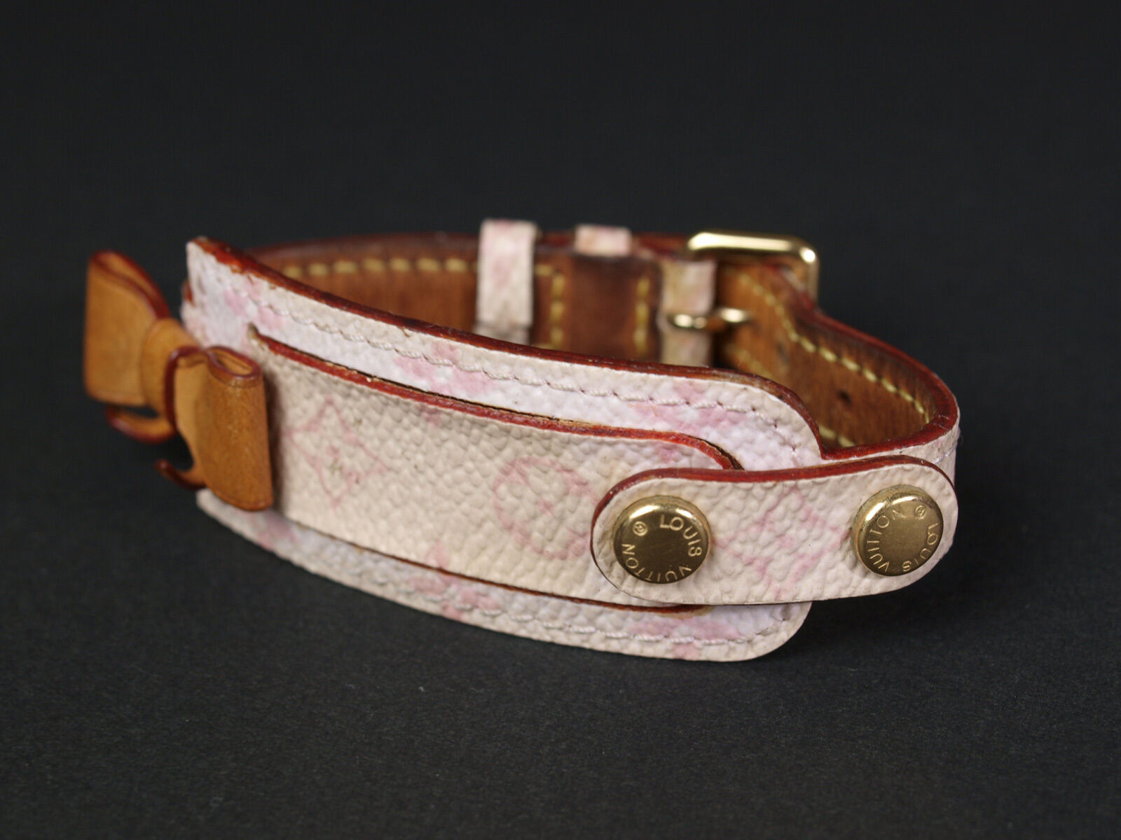 LOUIS VUITTON Multicolor Monogram Canvas Leather Pink Bracelet LB12733L - Bracelets