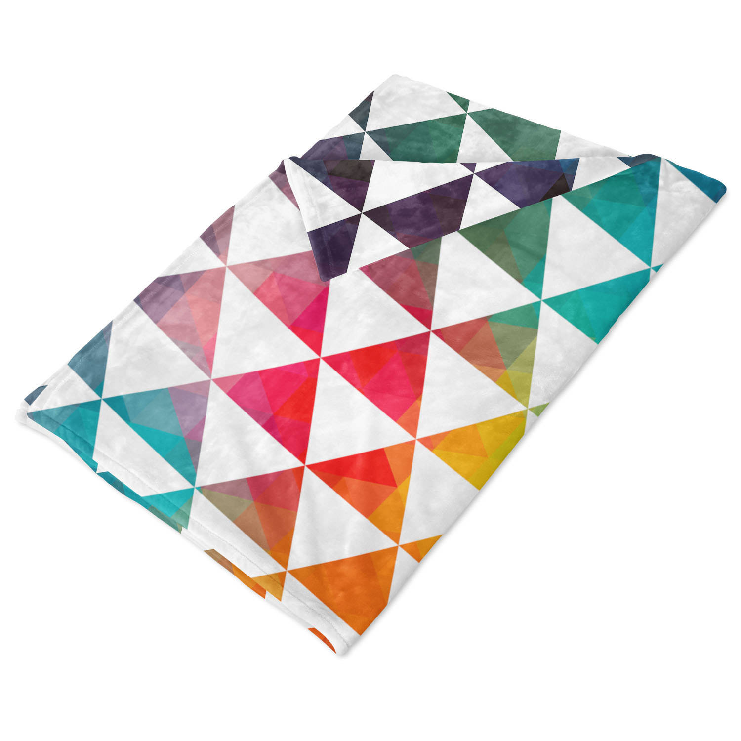 Geometric Triangle Rainbow Fleece Blanket Afghans & Throw Blankets