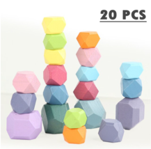 Educational Toy Wooden Rainbow Stone Blocks HDS0880 - $25.88