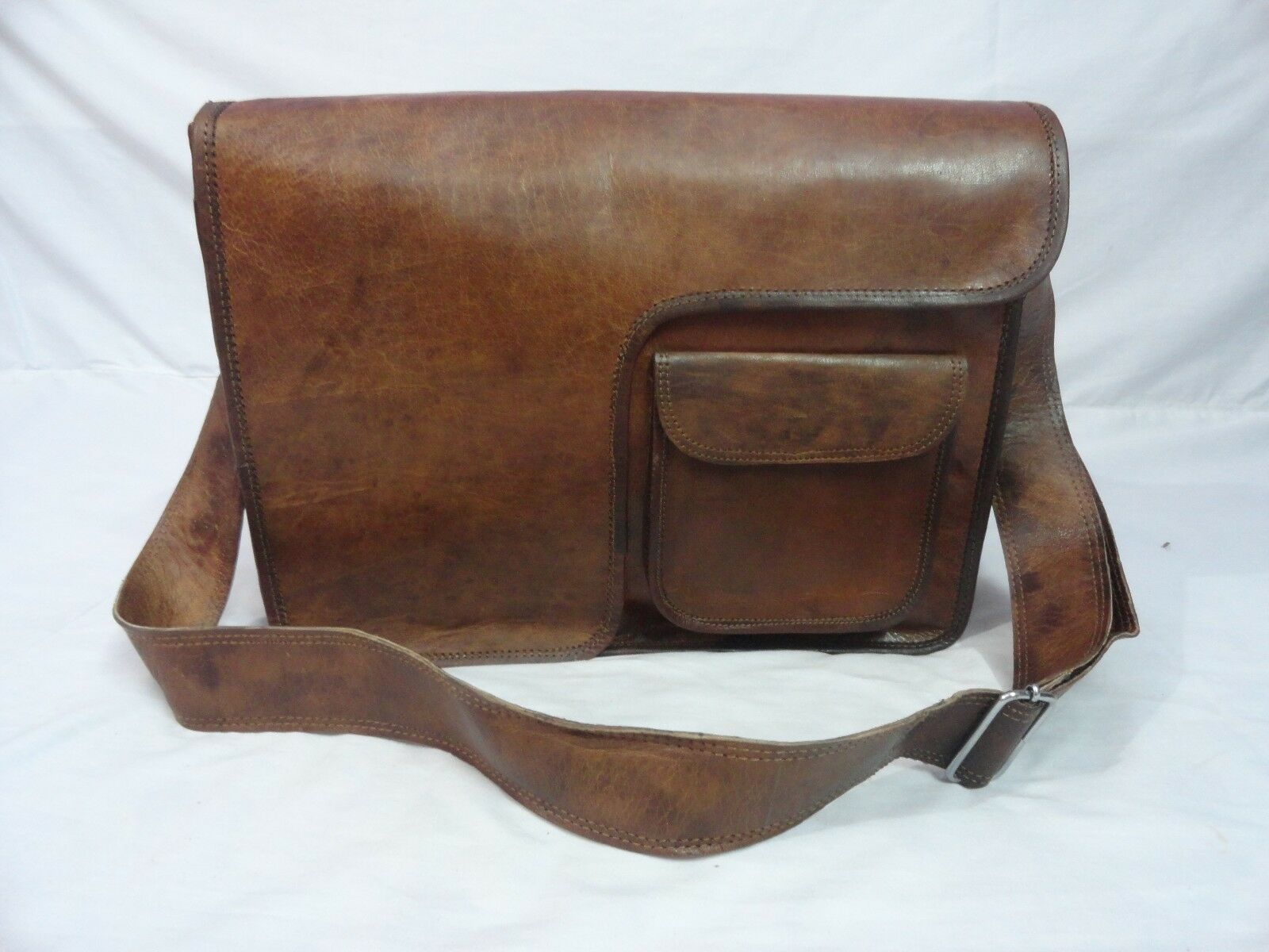 Mens Laptop Messenger Bag Leather Vintage 18