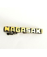 VTG Nagasaki Prefecture Japan Gold Tone Letters Silver Tone Tie Clip Sou... - $13.00
