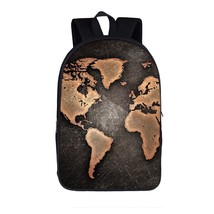 World map / London scape / Eiffel tower Backpack Men Women Ruack Travel Bag Chil - $125.72