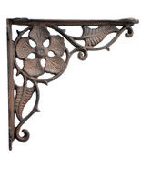 Decorative Flower Wall Shelf Bracket Antique Style Cast Iron Leaf Brace ... - £18.31 GBP