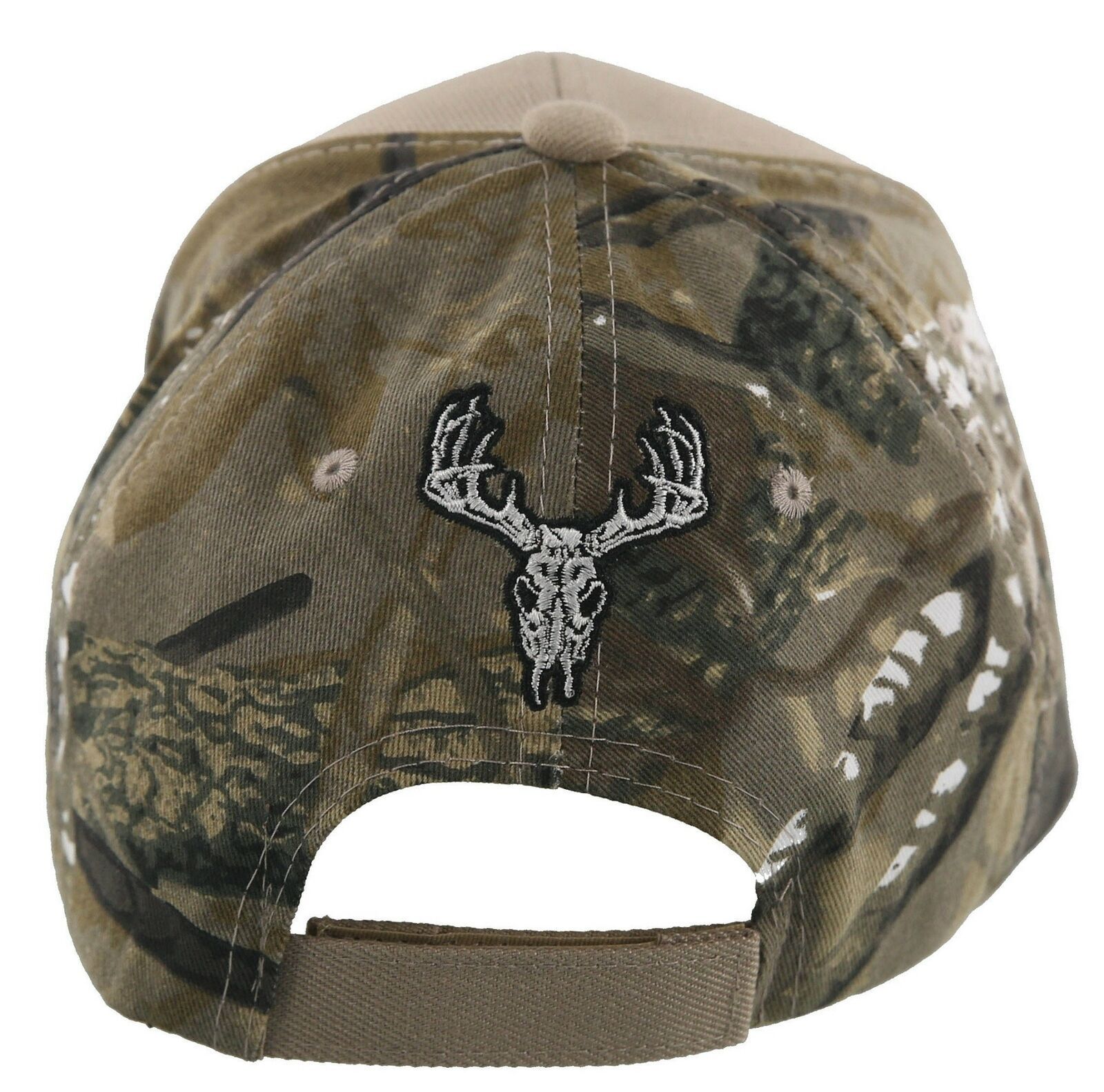 NEW! DEER HUNTER SKULL BUCK OUTDOOR SPORTS CAP HAT TAN CAMO Men's Hats