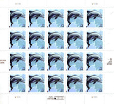 2009 64c Wildlife, Dolphin, Sheet of 20 Scott 4388 Mint F/VF NH - $28.00