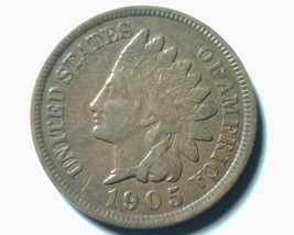 1905 INDIAN CENT PENNY ABOUT UNCIRCULATED AU NICE ORIGINAL COIN FROM BOB... - $21.00