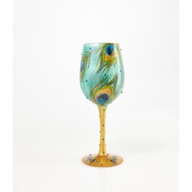 Lolita Wine Glass Peacock 15 oz 9" High Gift Boxed Collectible Green #4056857 image 2