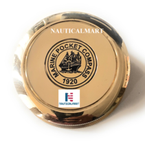 NauticalMart Antique Brass Marine Pocket Compass With Handmade Leather Case