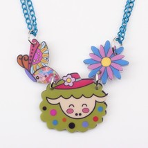 sheep necklace pendant acrylic pattern 2016 news accessories spring summer cute  - $13.92