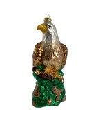 Unbranded Blown Glass Bald Eagle Christmas Ornament 5.5&quot; Colorful Sparkly - $21.78