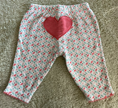 Caters Girls White Pink Teal Gray Heart Bottom Pants Newborn - $2.94