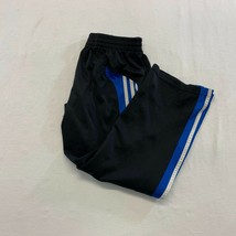 Adidas Boys Polyester Jogging Pants Size Medium Black Blue Drawstring Waist - $16.99