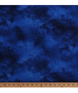 Cotton Starry Night Sky Stars Space Galaxy Blue Fabric Print by the Yard... - $12.95