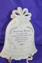 Abbey Press 50th Anniversary Blessings Wood Painted Bell Plaque With Stand  - £37.01 GBP