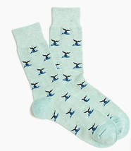 J. Crew Men's Trouser Socks Whale Tail Print One Size Heather Mint Green - $12.00