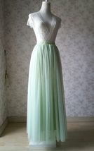LIGHT GREEN High Waist Tulle Skirt Green Plus Size Bridesmaid Tulle Skirts image 2